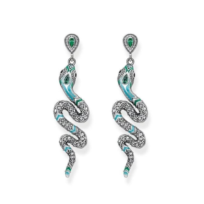 925 Sterling Silver Snake Earrings