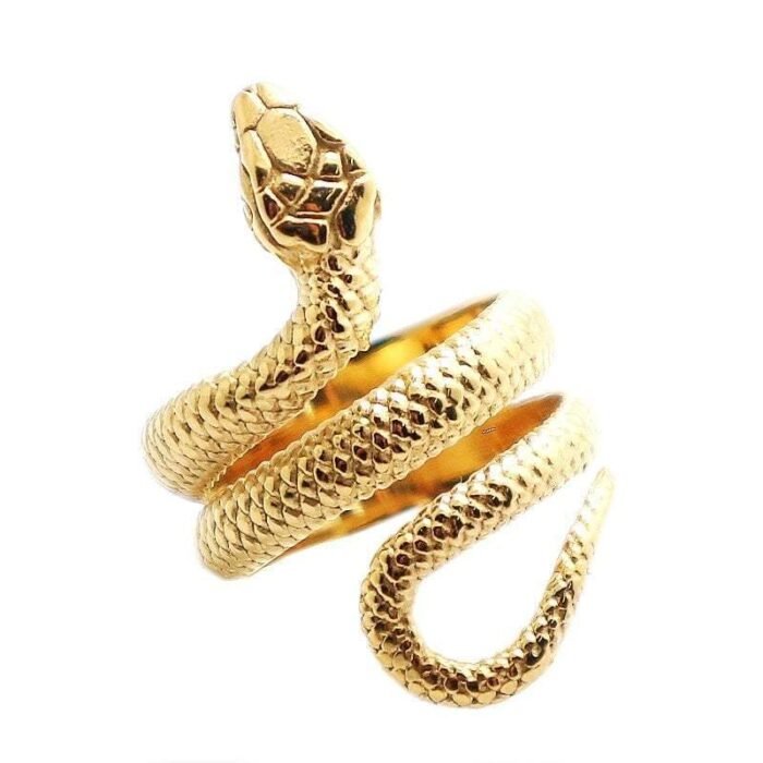 yellow Gold Snake Ring 3