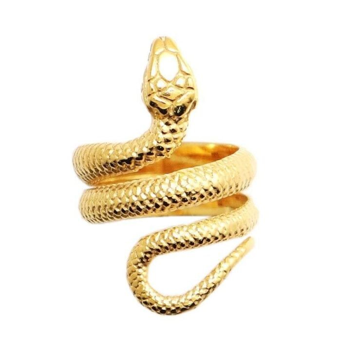 316L Stainless Steel Gold Snake Ring