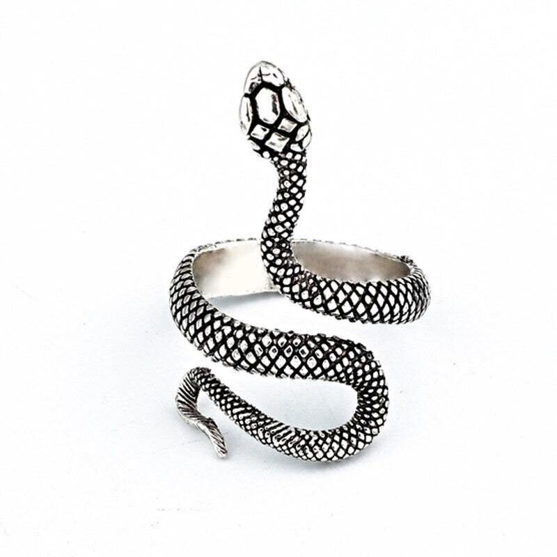 Stainless steel Grey Snake Ring