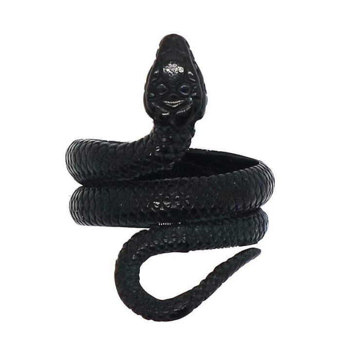 Black Coiled Snake Ring