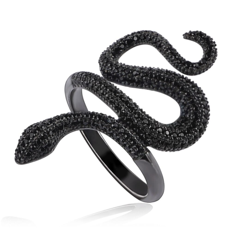Black Diamond Snake Ring