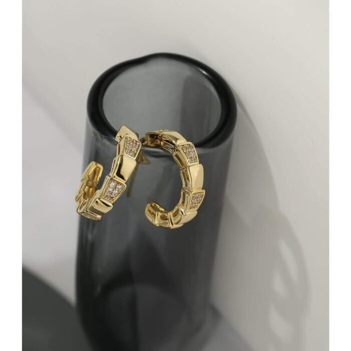 Gold Snake Scales Earrings women