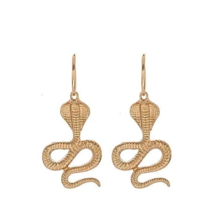 King Cobra Earrings Gold