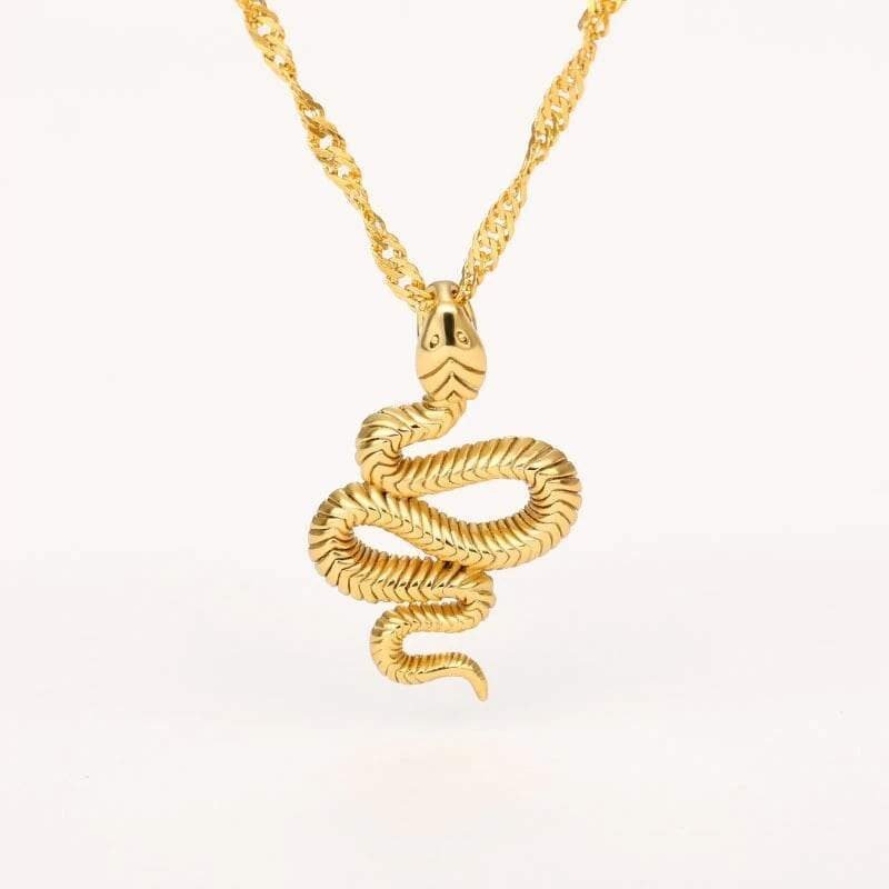 Gold Snake Necklace Pendant