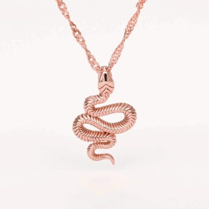 Rose Gold Snake Necklace Pendant