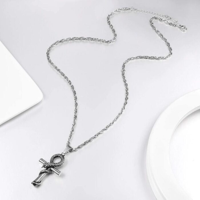 Cross with Snake Necklace