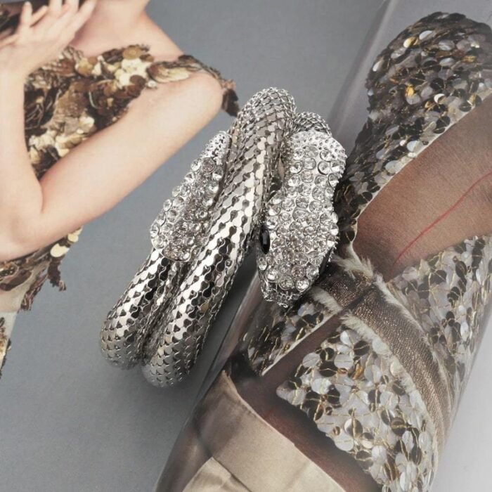 Flexible Snake Bracelet with Diamond