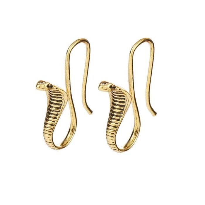 Gold Cobra Snake Earrings