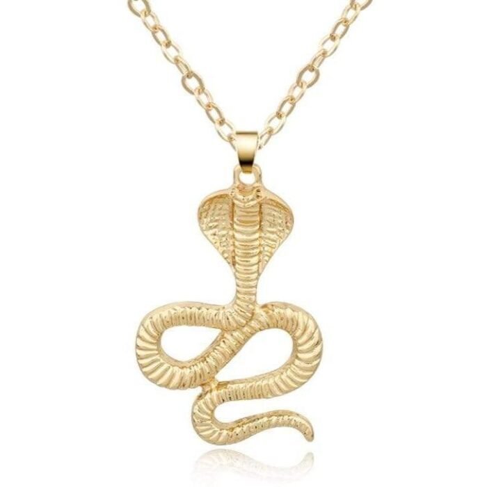 Gold Cobra Necklace in Stainless Steel