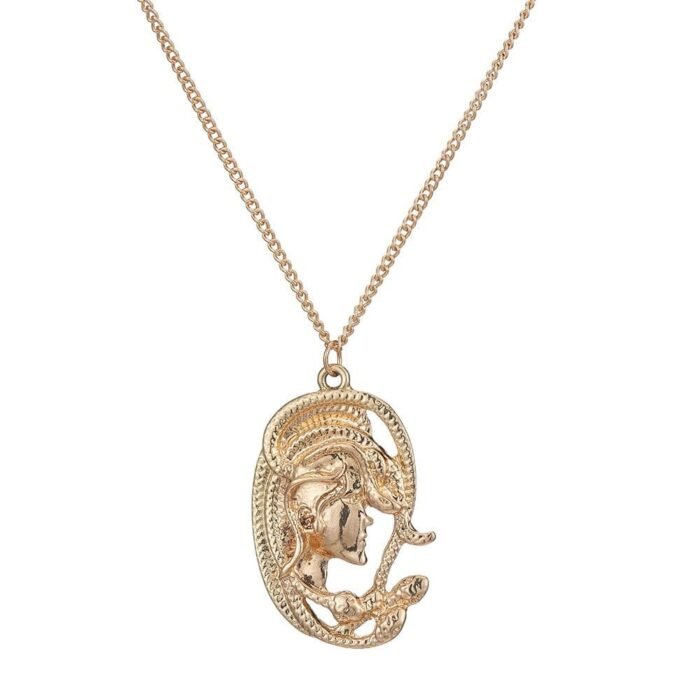 Gold Medusa Snake Necklace