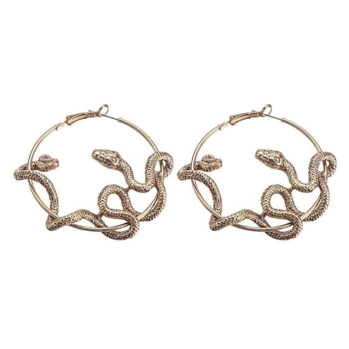 Gold Snake Hoop Earrings