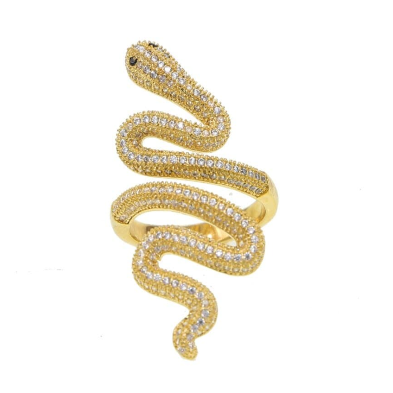 Gold Snake Ring Sterling Silver