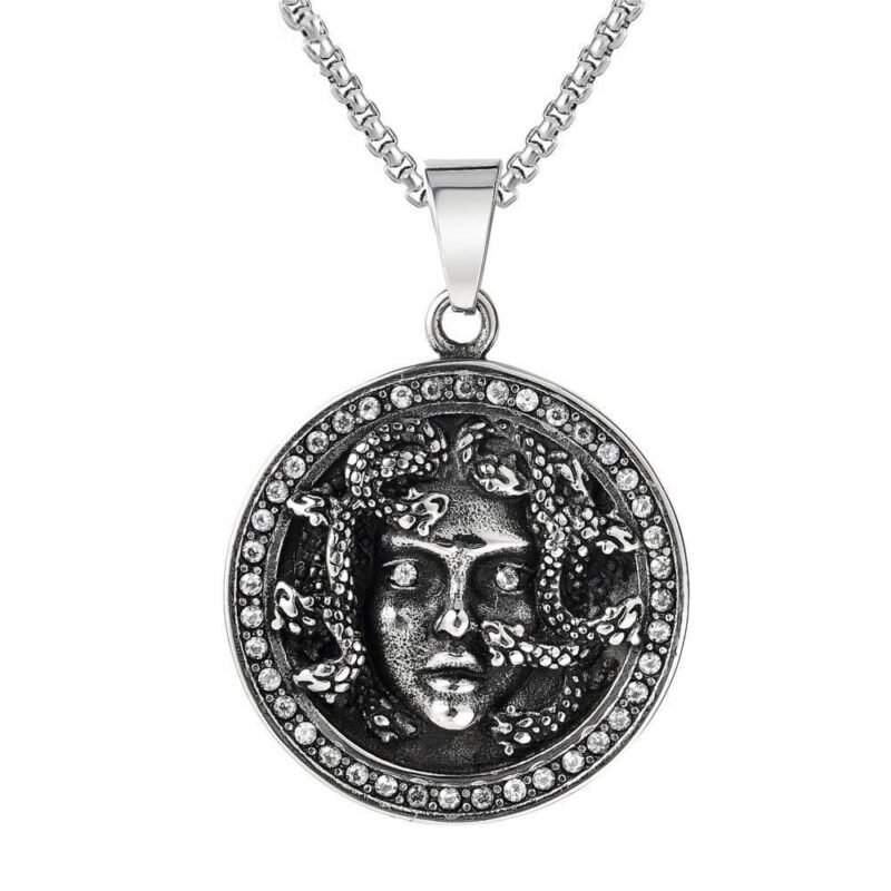 Medusa Snake Medallion Necklace