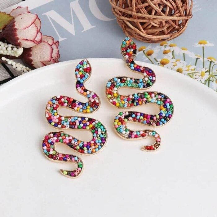 Multicolor Snake Earrings