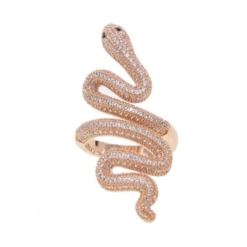 Rose Gold Snake Ring Sterling Silver