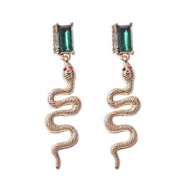 Ruby Rose Gold Snake Earrings