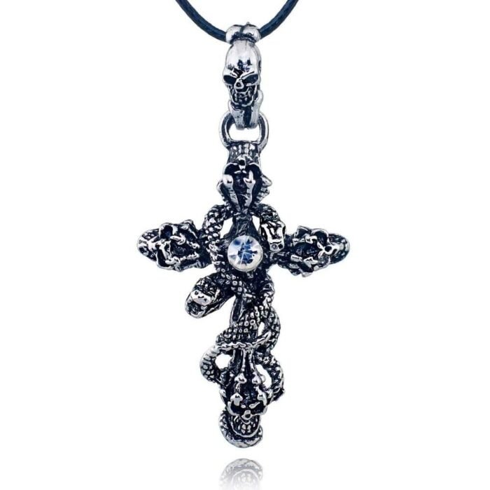 Skull & Cross & Snake Pendant Necklace