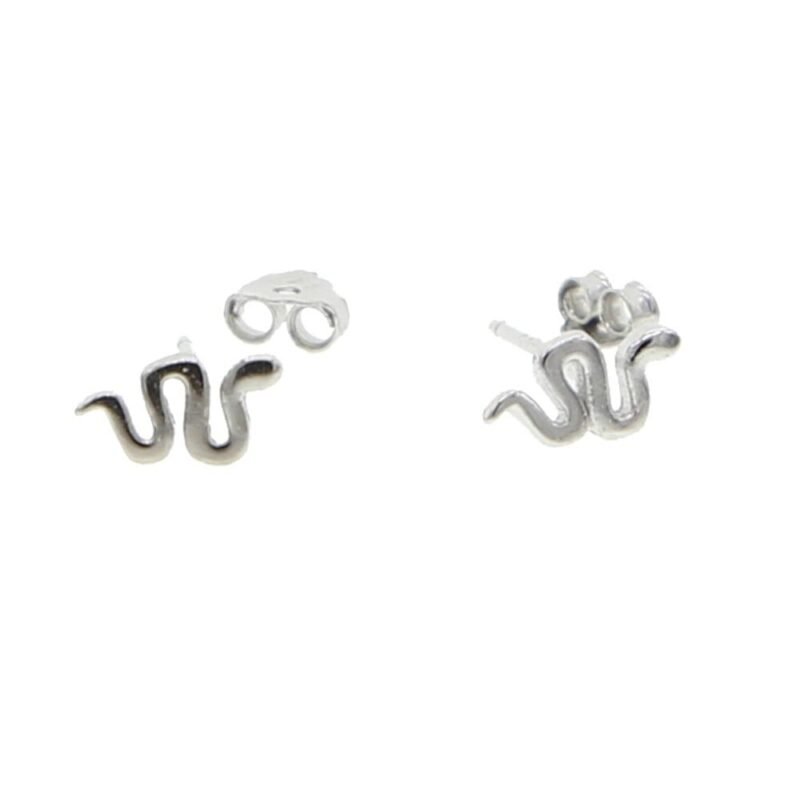 Small Silver Snake Stud Earrings