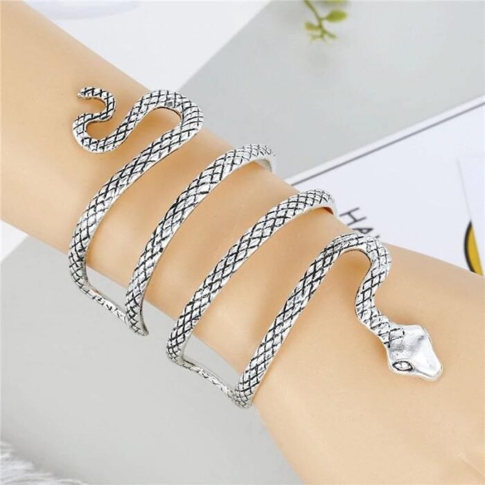 Long Silver Snake Bracelet