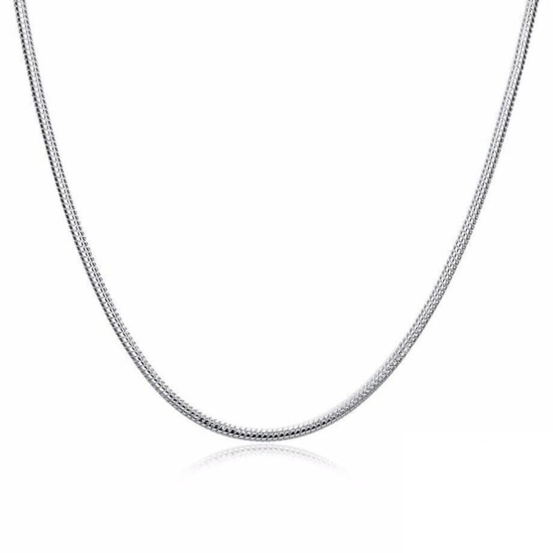 Snake Chain Necklace in Sterling Silver
