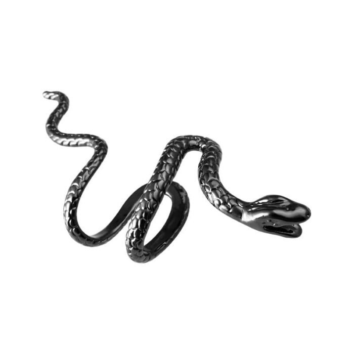 Snake Clip On Earrings black