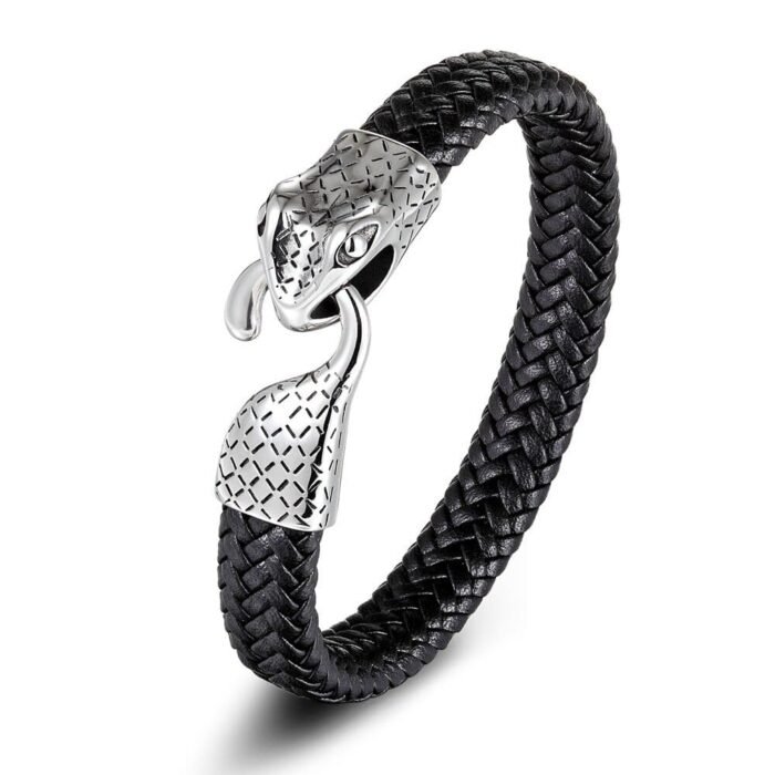 Ouroboros Snake Leather Bracelet