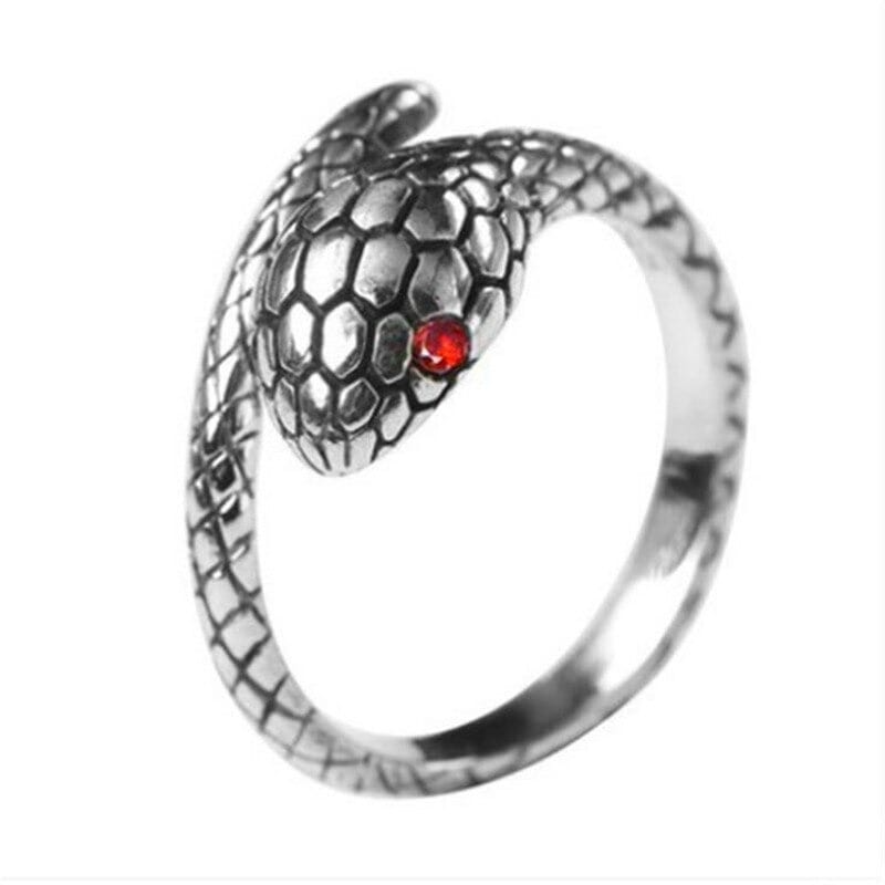 Snake Ring with Ruby Eyes