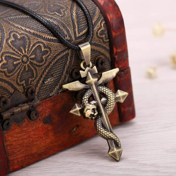 Cross with Snake Necklace