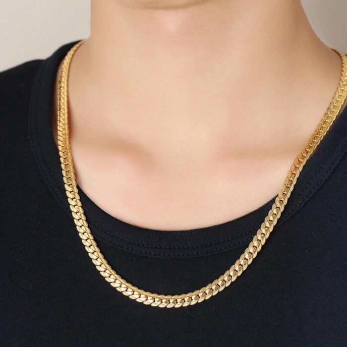 large gold Snake Chain Necklace