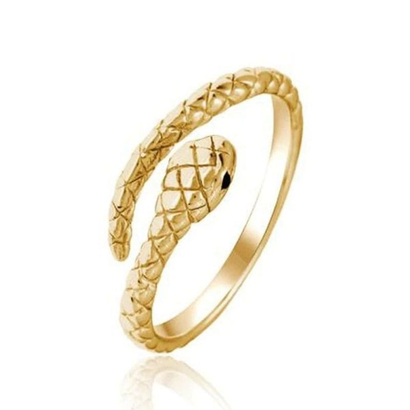 Thin Gold Snake Ring 925 Sterling Silver