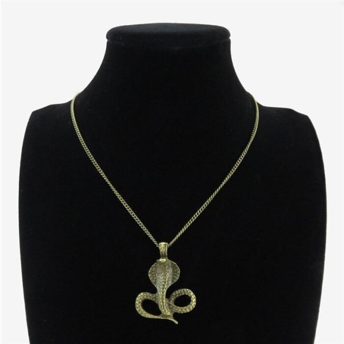 Vintage Cobra Snake Pendant Necklace