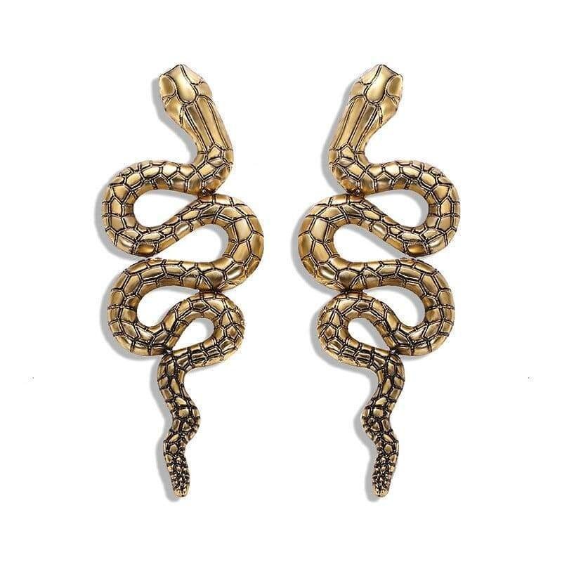 Vintage Gold Snake Earrings