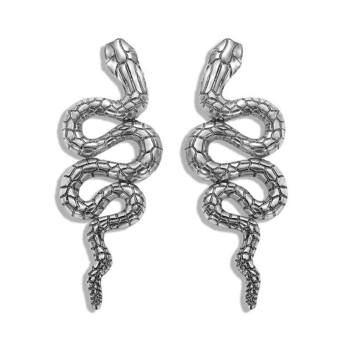 Vintage Silver Snake Earrings
