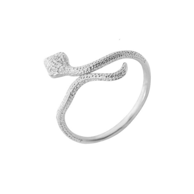 Vintage Thin Silver Snake Ring