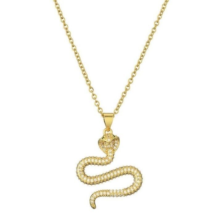 Yellow Gold Cobra Snake Necklace